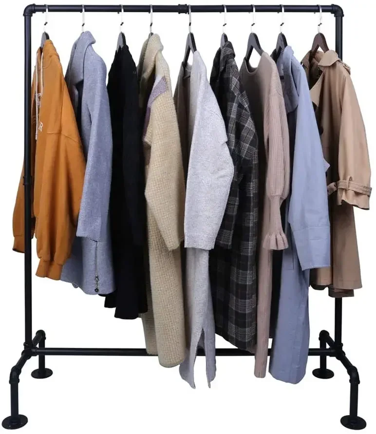 Industrial Pipe Garment Rack Free Standing, Heavy Duty Detachable Clothes Rail with 4 Stable Feet for Clothing Storage Display
Industrial Pipe Garment Rack Free Standing, Heavy Duty Detachable Clothes Rail with 4 Stable Feet for Clothing Storage Display
