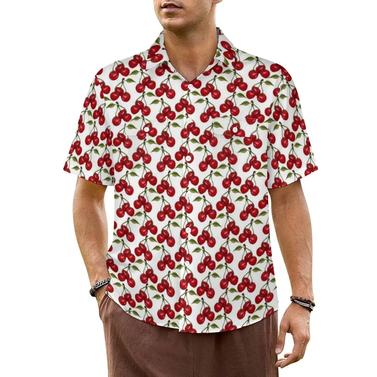 Fruit Print Vacation Shirt Pretty Red Cherry Summer Casual Shirts Man Cool Blouses Short-Sleeve Street Style Design Clothing
Fruit Print Vacation Shirt Pretty Red Cherry Summer Casual Shirts Man Cool Blouses Short-Sleeve Street Style Design Clothing