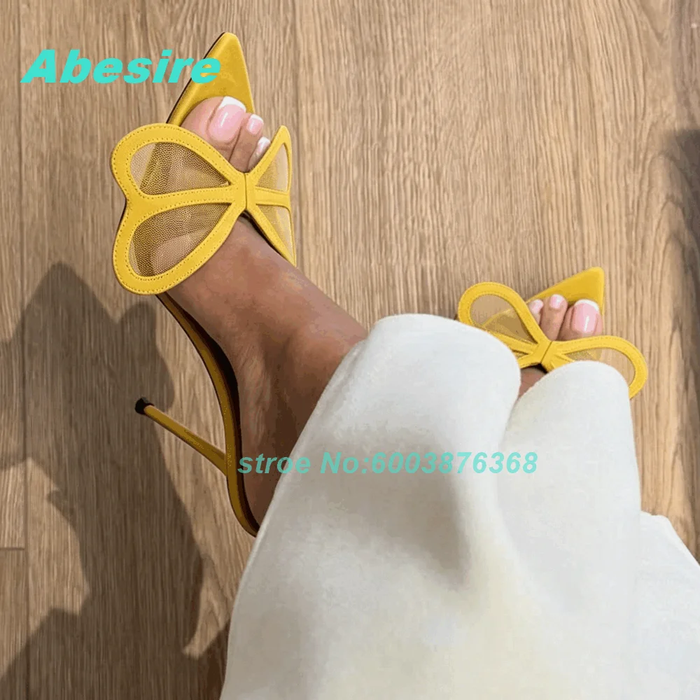 Yellow Pointed-Toe Stiletto Heel Slippers Mesh Bow Decor Slip-On Shoes for Women Summer Outside Party Daily Sweet Y2K Shoes
Yellow Pointed-Toe Stiletto Heel Slippers Mesh Bow Decor Slip-On Shoes for Women Summer Outside Party Daily Sweet Y2K Shoes