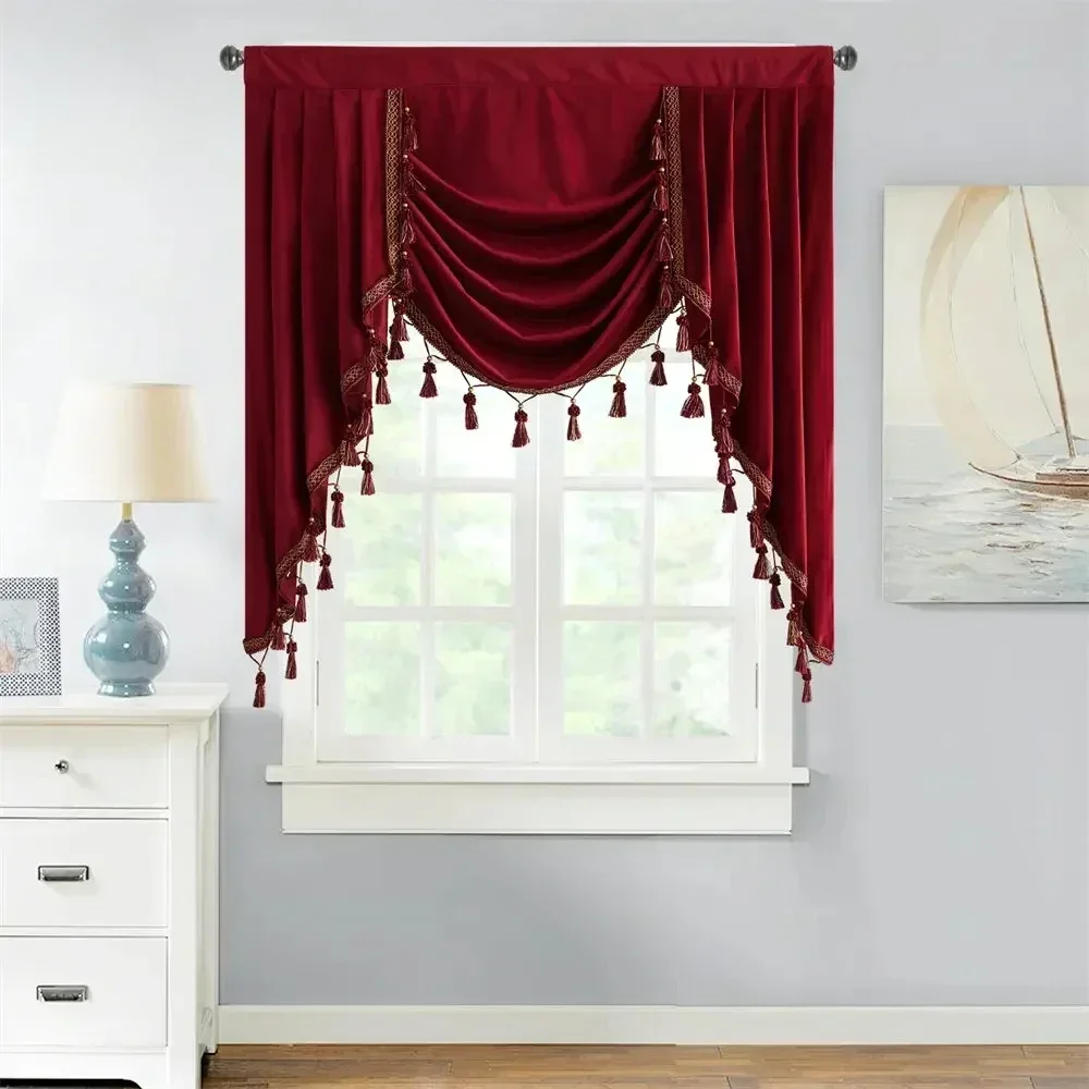 European Italian Red Velvet Valance Shading Curtain Valance for Living Room Bedroom Luxury Made Decor Solid Color New fabric
European Italian Red Velvet Valance Shading Curtain Valance for Living Room Bedroom Luxury Made Decor Solid Color New fabric