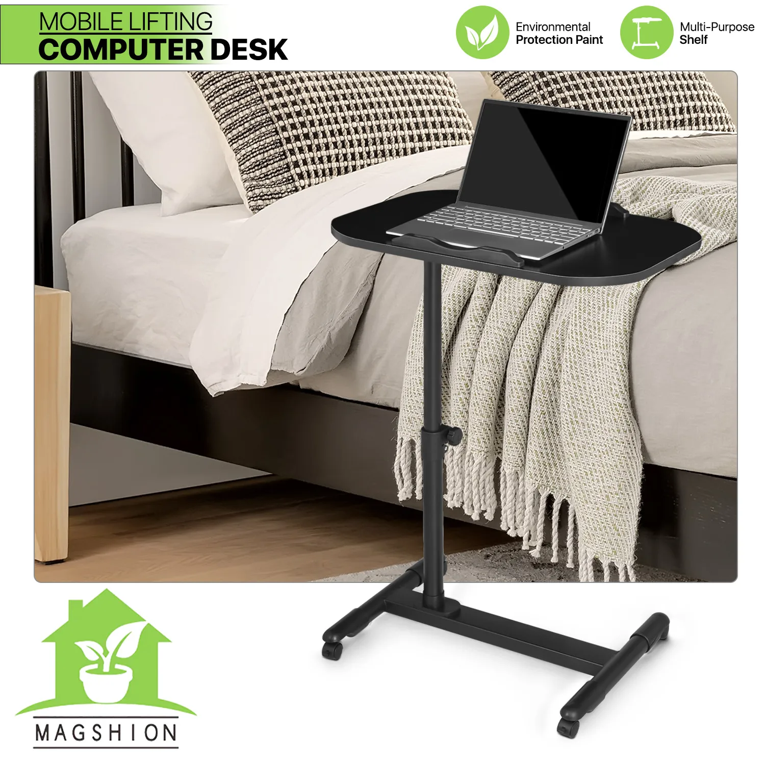 Rolling Adjustable Height Laptop Desk Sofa Bed Food Tray Swivel Table Stand Home
Rolling Adjustable Height Laptop Desk Sofa Bed Food Tray Swivel Table Stand Home