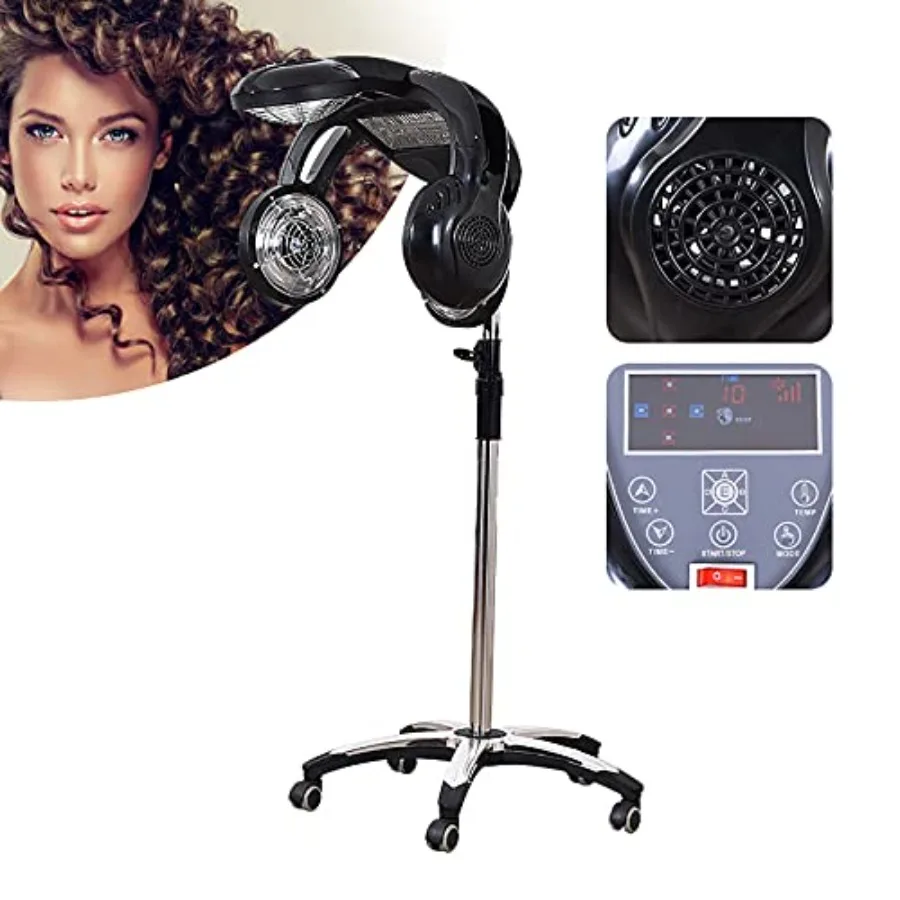 Infrared Hair Dryer Professional Standing Hairdryer with Wheels Base LCD Display 5Heat Heads Adjustable Heights for Salon Barbe
Infrared Hair Dryer Professional Standing Hairdryer with Wheels Base LCD Display 5Heat Heads Adjustable Heights for Salon Barbe