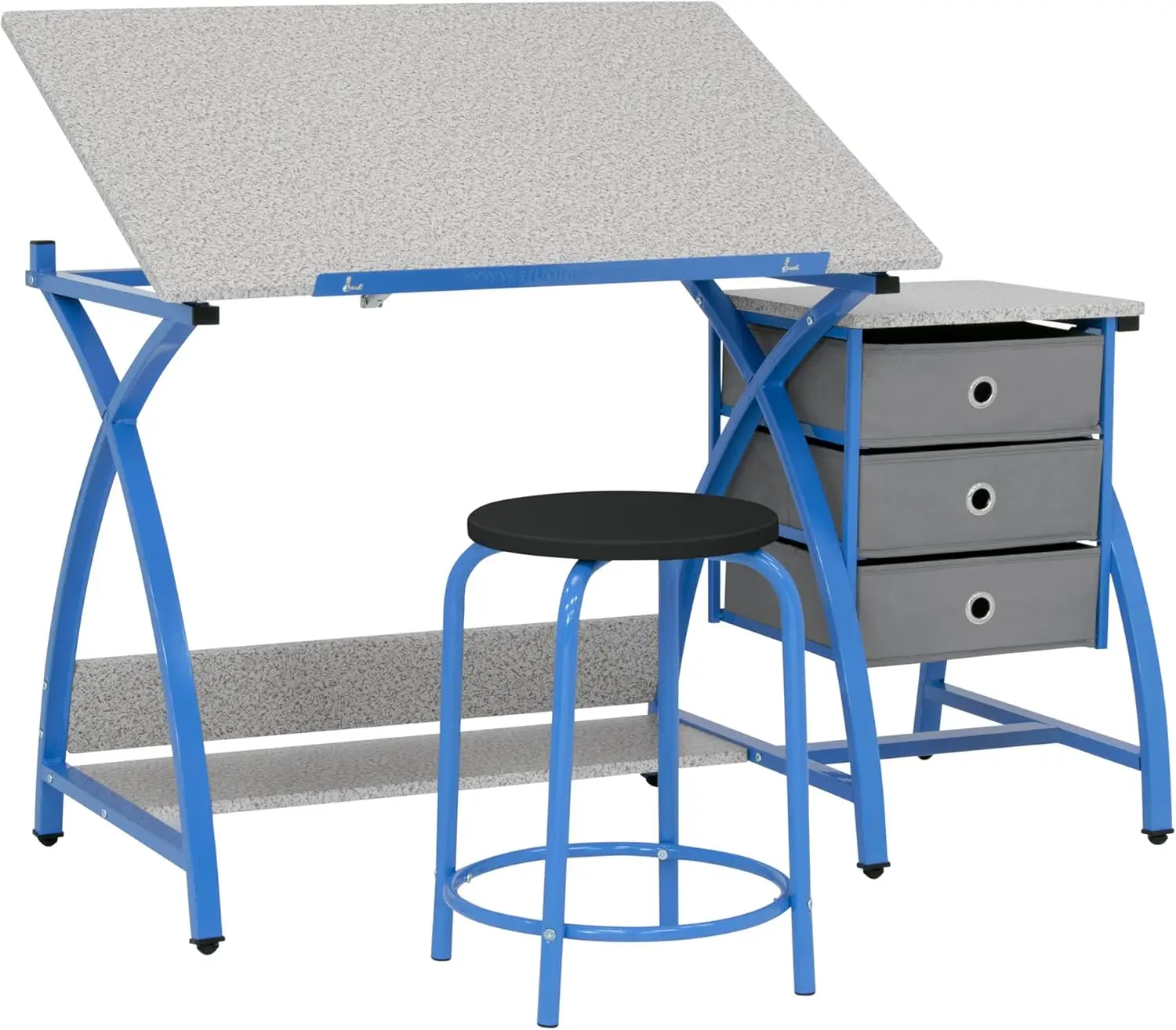 Adjustable Craft Table with Stool Set, Storage Shelves, Blue/Gray, 50x23.75x29.5 inches, 2-Piece
Adjustable Craft Table with Stool Set, Storage Shelves, Blue/Gray, 50x23.75x29.5 inches, 2-Piece