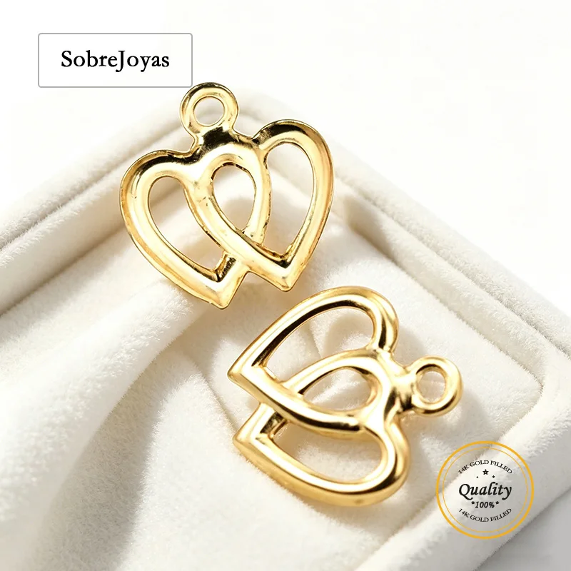14K Gold Filled Double Heart Pendant Charm for DIY Jewelry Making Handmade Accessories
14K Gold Filled Double Heart Pendant Charm for DIY Jewelry Making Handmade Accessories