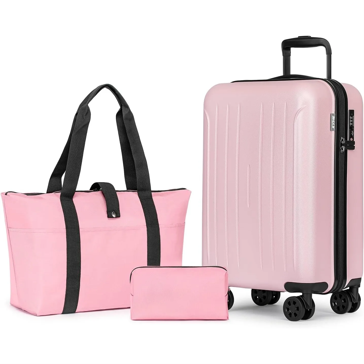 3 Piece Carry On Luggage Set with Duffel Bag, ABS+PC Hardshell Suitcase with Spinner Wheels TSA Lock for Travel
3 Piece Carry On Luggage Set with Duffel Bag, ABS+PC Hardshell Suitcase with Spinner Wheels TSA Lock for Travel