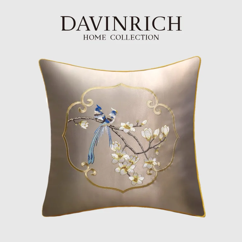 DAVINRICH Luxury Vintage-Inspired Throw Pillow Cover Featuring Bird And Flower Embroidery Accent Cushion Case Elegant Home Decor
DAVINRICH Luxury Vintage-Inspired Throw Pillow Cover Featuring Bird And Flower Embroidery Accent Cushion Case Elegant Home Decor