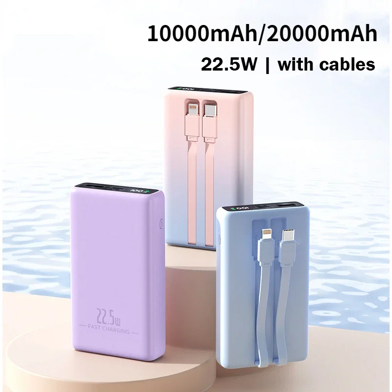 10000mAh Power Bank 22.5W Fast Charging Portable Charger With Cable External Spare Battery Mobile Powerbank For iPhone Huawei
10000mAh Power Bank 22.5W Fast Charging Portable Charger With Cable External Spare Battery Mobile Powerbank For iPhone Huawei