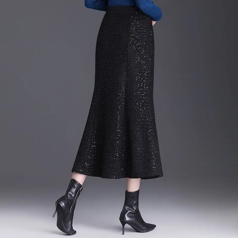 Women's Sequin Mermaid Skirt Bodycon Mid-Length Hemline 2025 Fall Winter Hong Kong Style Knee Length Party Dress
Women's Sequin Mermaid Skirt Bodycon Mid-Length Hemline 2025 Fall Winter Hong Kong Style Knee Length Party Dress