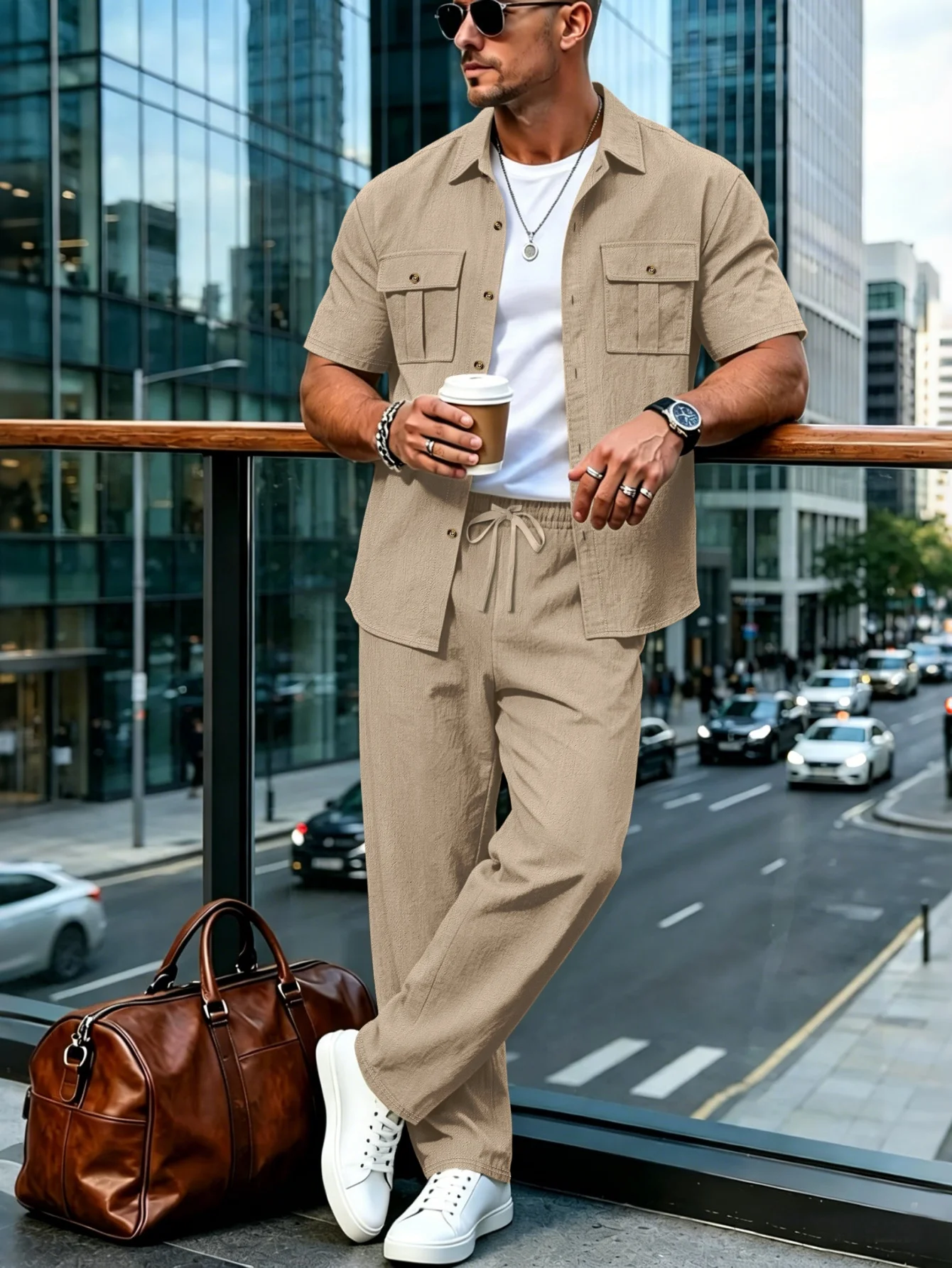Men's Cotton Linen Short Sleeve Shirt & Pants Set Turn-Down Collar Double Pocket Casual Streetwear
Men's Cotton Linen Short Sleeve Shirt & Pants Set Turn-Down Collar Double Pocket Casual Streetwear