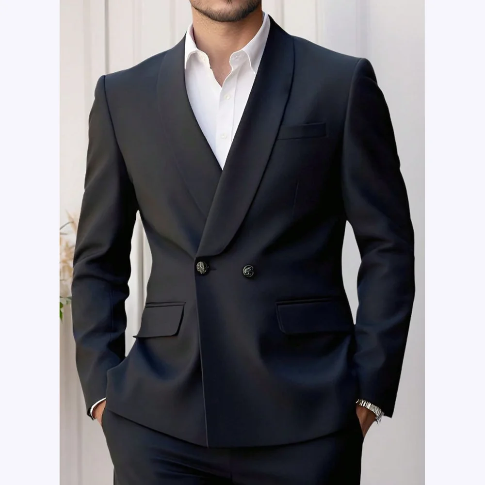 High Quality Men's Suits Fashion Double Breasted Shawl Lapel Wedding Groom Business Casual Outfits Slim 2 Piece Jacket Pants
High Quality Men's Suits Fashion Double Breasted Shawl Lapel Wedding Groom Business Casual Outfits Slim 2 Piece Jacket Pants