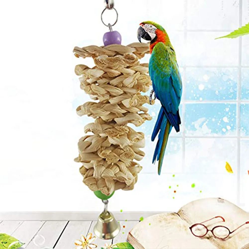 Bird Parrot Toy with Bell Natural Wooden Grass Chewing Bite Hanging Cage Swing Climb Chew Toys Bird Toys for Cage Pet Toys
Bird Parrot Toy with Bell Natural Wooden Grass Chewing Bite Hanging Cage Swing Climb Chew Toys Bird Toys for Cage Pet Toys