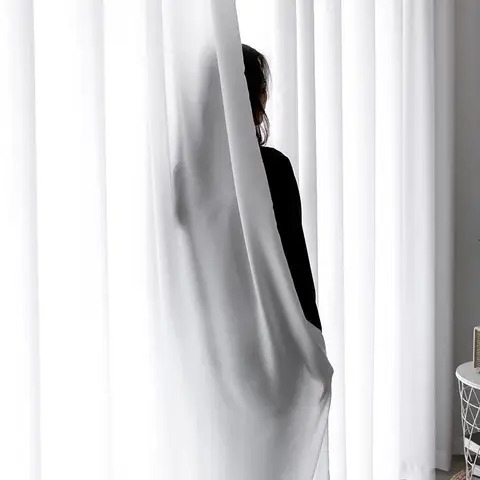 84 Inches Long Chiffon White Sheer Curtain Rod Pocket Soft Silky Texture Sheer Window Drapes 1pc