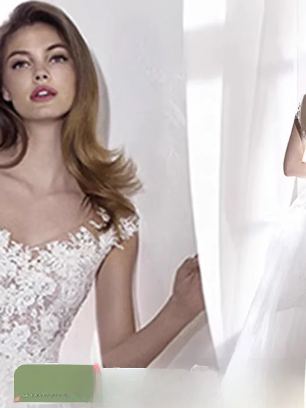 Romantic Lace Deep V Neck Princess Wedding Dress Angel Bride Large Train Gown Korean Style Polyester Organza No Sleeve
Romantic Lace Deep V Neck Princess Wedding Dress Angel Bride Large Train Gown Korean Style Polyester Organza No Sleeve