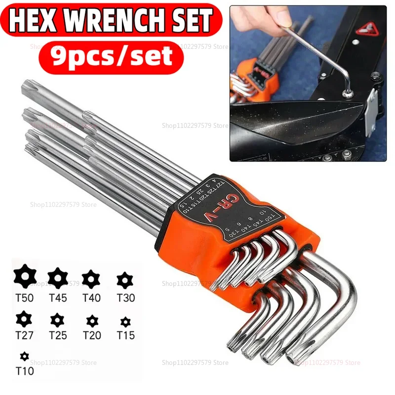9Pcs L Shape Double End Screwdriver Set Hex Allen Keys Torx Wrench Star Spanner Hand Tools for Home Auto Repair Gearbox Assembly
9Pcs L Shape Double End Screwdriver Set Hex Allen Keys Torx Wrench Star Spanner Hand Tools for Home Auto Repair Gearbox Assembly