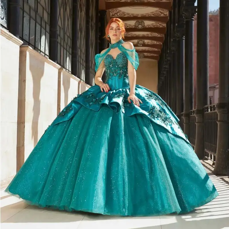 Бирюзово-зеленое платье принцессы Quinceanera по индивидуальному заказу, бальное платье с милой аппликацией и бисером, милые платья 16, 15 лет
Бирюзово-зеленое платье принцессы Quinceanera по индивидуальному заказу, бальное платье с милой аппликацией и бисером, милые платья 16, 15 лет