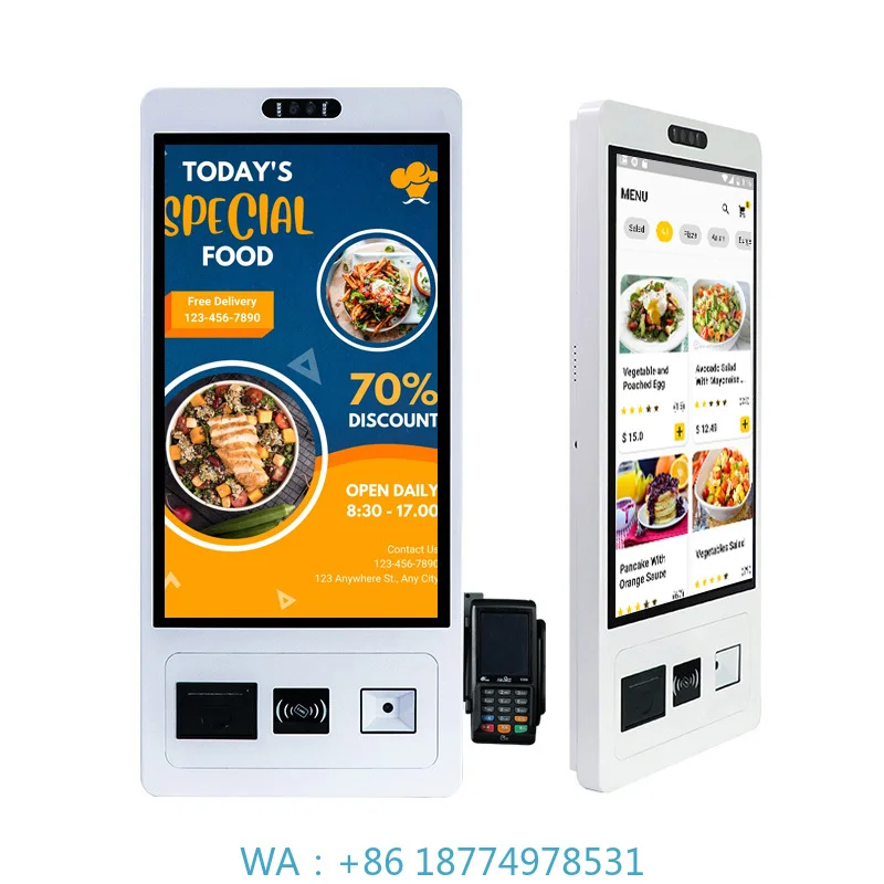 POS Self Checkout Machine Self-Service Payment Ordering Kiosk for Restaurants Fast Food 15.6 22 24 32 Inch Touch Screen
POS Self Checkout Machine Self-Service Payment Ordering Kiosk for Restaurants Fast Food 15.6 22 24 32 Inch Touch Screen
