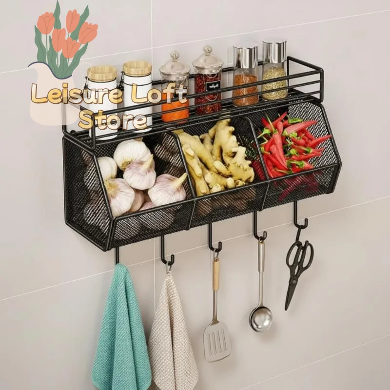 Iron Kitchen Storage Basket Wall Mounted Punch-Free Solution for Organized Fruit Storage
Iron Kitchen Storage Basket Wall Mounted Punch-Free Solution for Organized Fruit Storage