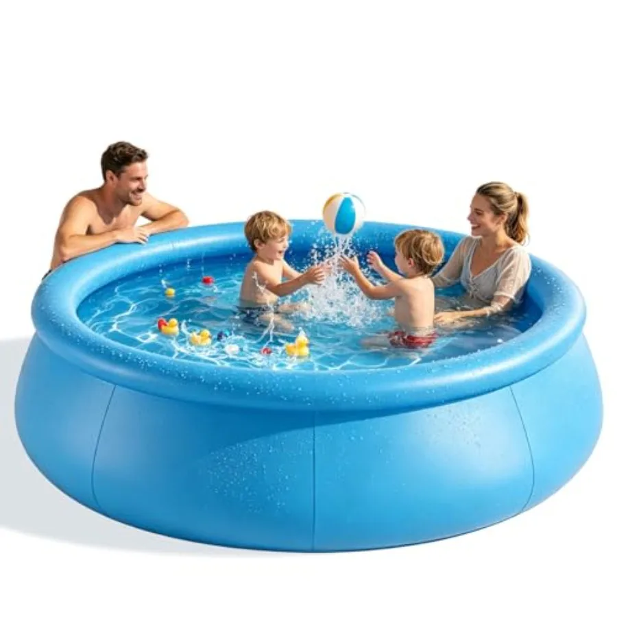 10FTx30In Inflatable Swimming Pool for garden/lawn use, PVC material, blue color, quick-setup and durable reusable design
10FTx30In Inflatable Swimming Pool for garden/lawn use, PVC material, blue color, quick-setup and durable reusable design