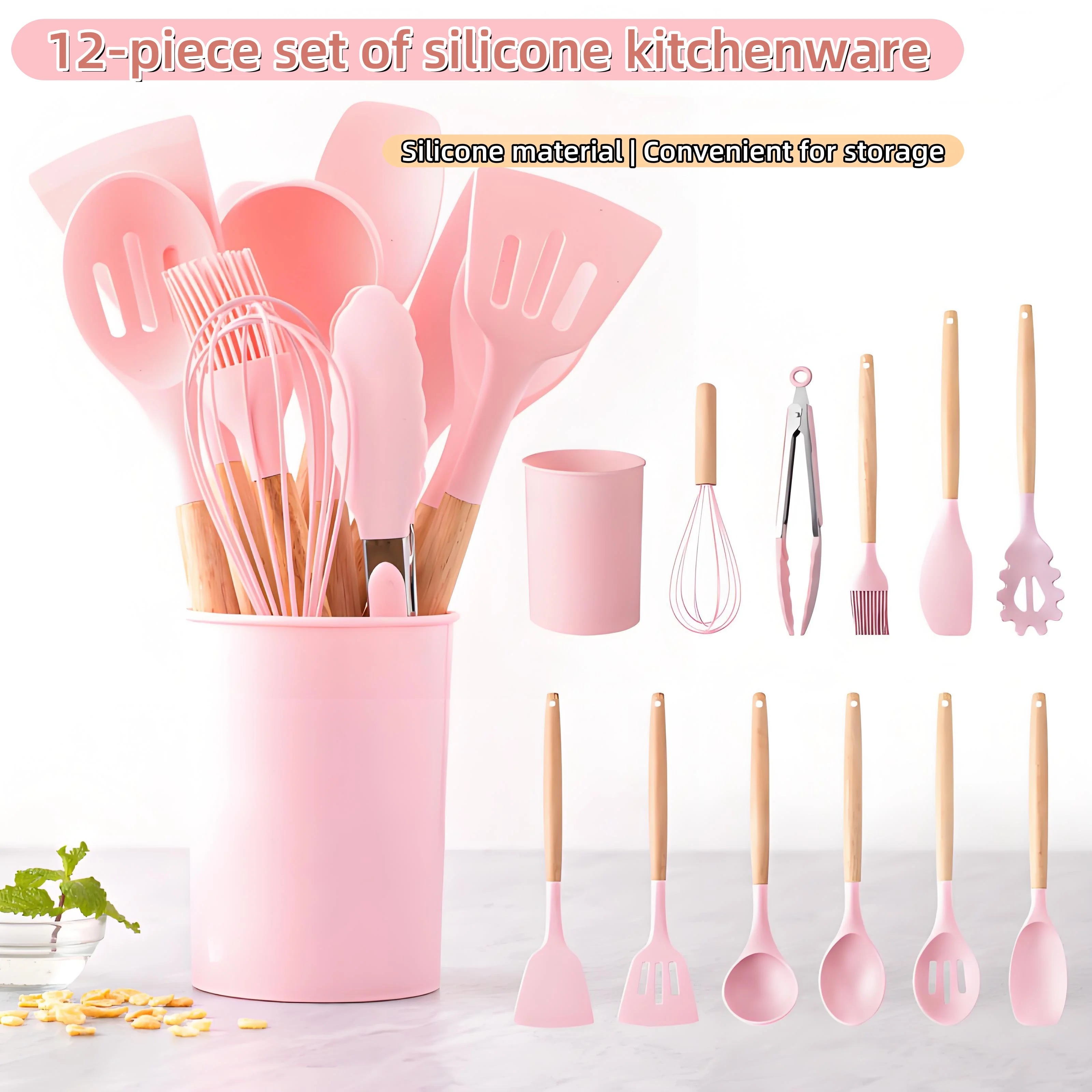 12pc Chef Silicone Tools - Wooden Handle Utensils for Pots/Pans ✔Dishwasher Safe & BPA-Free (Includes Storage Caddy)
12pc Chef Silicone Tools - Wooden Handle Utensils for Pots/Pans ✔Dishwasher Safe & BPA-Free (Includes Storage Caddy)