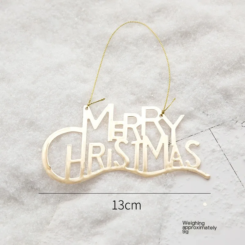 Golden Iron Christmas Tree Ornament with Silver Three Dimensional Letter Card for Seasonal Holiday Decoration Use
Golden Iron Christmas Tree Ornament with Silver Three Dimensional Letter Card for Seasonal Holiday Decoration Use