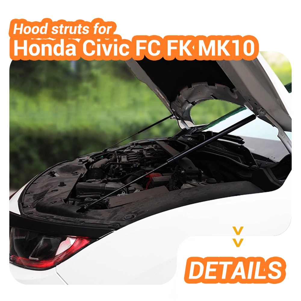 Стойки капота для Honda Civic 10-го поколения FC FK 2015-2021, передний капот двигателя, газовые пружины, амортизаторы, подъемные опоры, 2 шт.
Стойки капота для Honda Civic 10-го поколения FC FK 2015-2021, передний капот двигателя, газовые пружины, амортизаторы, подъемные опоры, 2 шт.