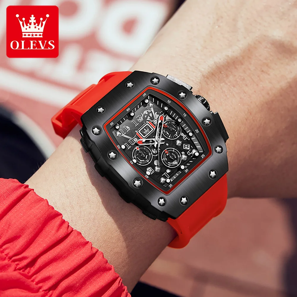 OLEVS Sports Barrel Shape Quartz Watch Men Fashion Silicone Strap Waterproof Luminous Chronograph Mens Watches Top Brand Luxury
OLEVS Sports Barrel Shape Quartz Watch Men Fashion Silicone Strap Waterproof Luminous Chronograph Mens Watches Top Brand Luxury