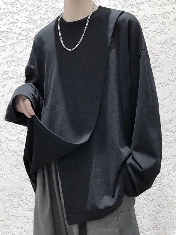 Casual Loose Long Sleeve Slit Top for Men Polyester Fiber Spring Autumn Season round Neck Pure Color Comfortable Sweatshirt
Casual Loose Long Sleeve Slit Top for Men Polyester Fiber Spring Autumn Season round Neck Pure Color Comfortable Sweatshirt