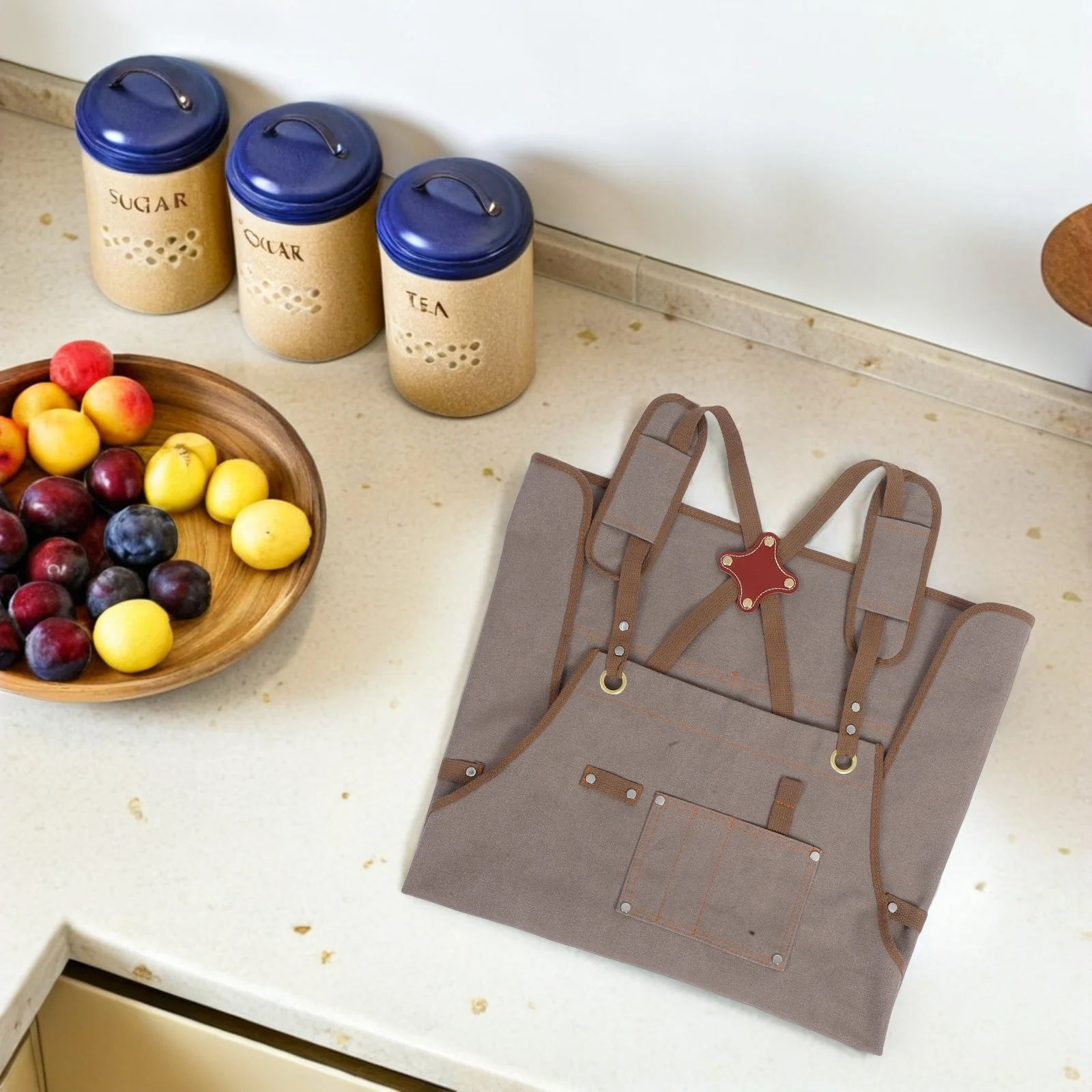 Gardening Woodworking Apron Canvas Chef with Straps Baking for Women Cross Back Adjustable Pockets Adult Carpenter Half-length 
Gardening Woodworking Apron Canvas Chef with Straps Baking for Women Cross Back Adjustable Pockets Adult Carpenter Half-length