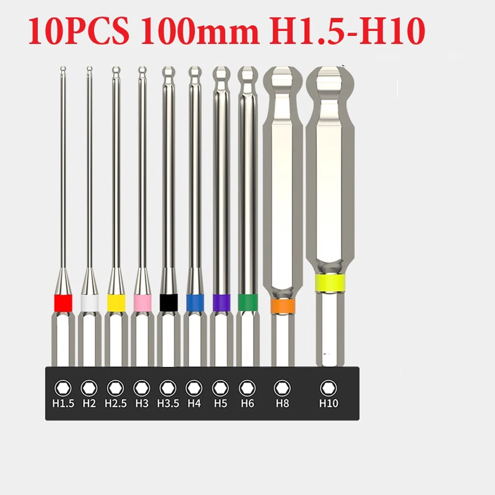 7 10PCS Magnetic Ball End Hex Screwdriver Bit Set H1.5-H10 For Electric Drill Driver Wrench Tool Hardware Accessories
7 10PCS Magnetic Ball End Hex Screwdriver Bit Set H1.5-H10 For Electric Drill Driver Wrench Tool Hardware Accessories