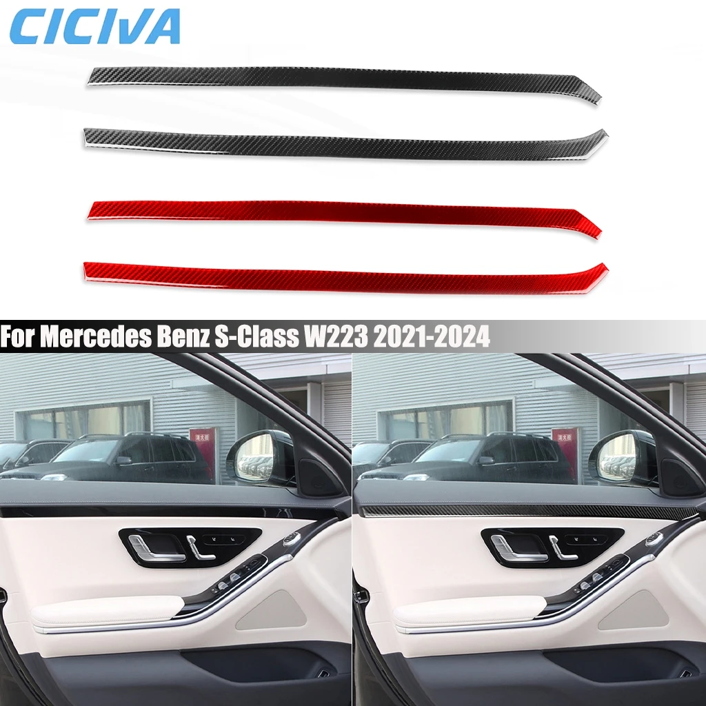 Carbon Fiber Car Accessories Front Door Decorative Strips Cover Sticker Interior Trim For Mercedes Benz S-Class W223 2021-2024
Carbon Fiber Car Accessories Front Door Decorative Strips Cover Sticker Interior Trim For Mercedes Benz S-Class W223 2021-2024