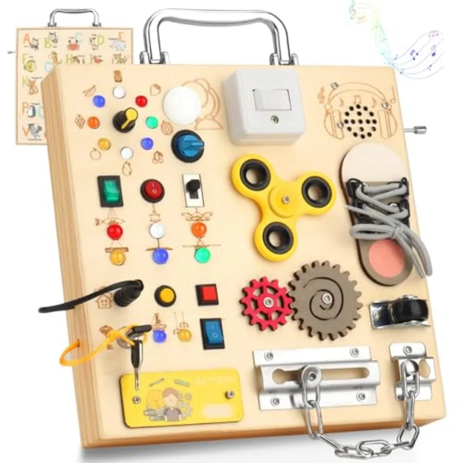 Wooden Busy Board with LED Light Montessori Baby Learning Toys for Toddlers Sensory Activity Board Travel Educational Toys Boy
Wooden Busy Board with LED Light Montessori Baby Learning Toys for Toddlers Sensory Activity Board Travel Educational Toys Boy