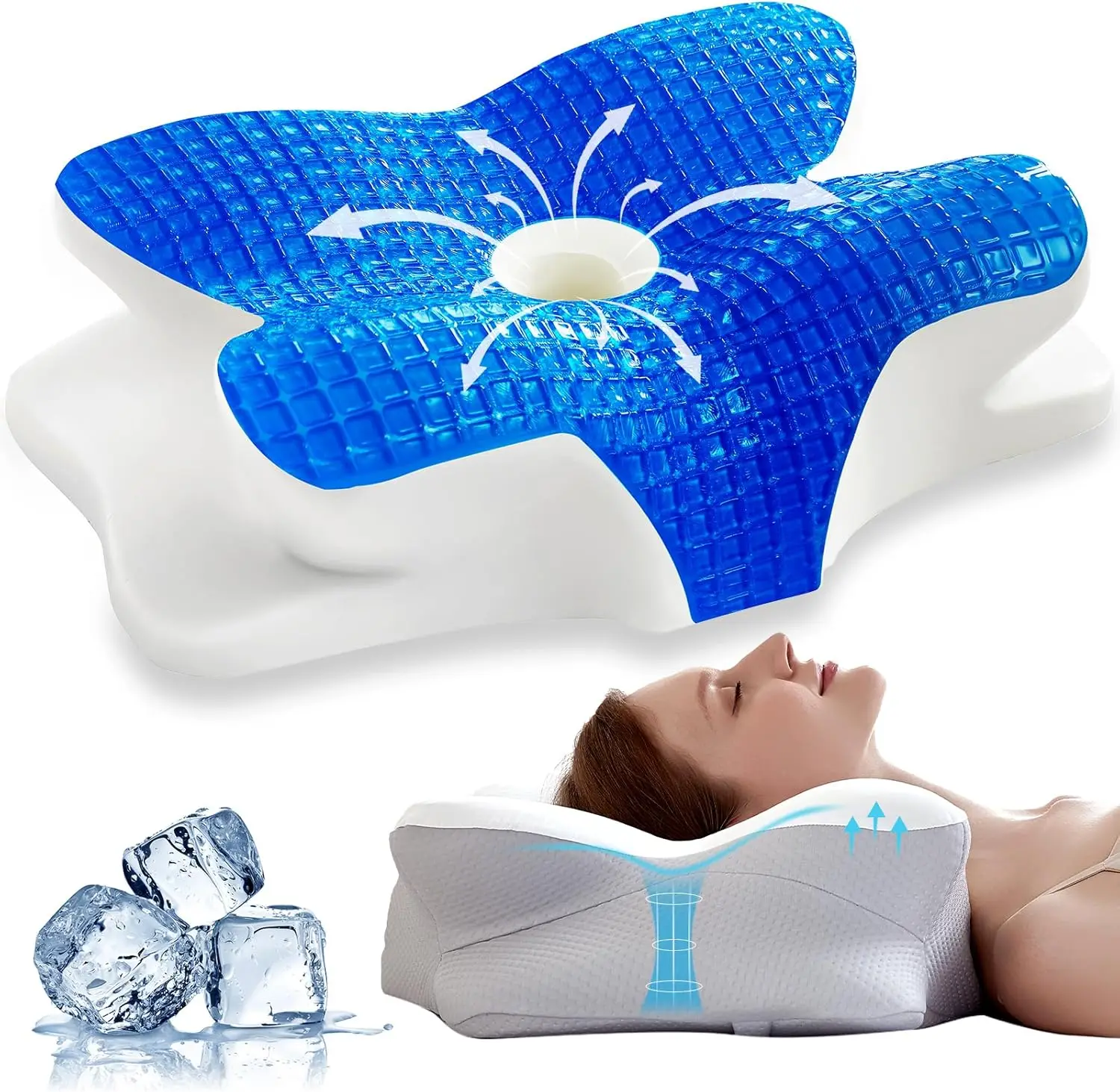 Cooling Gel Cervical Pillow for Neck and Shoulder Pain Relief, Ergonomic Memory Foam Orthopedic Pillow with Pillowcase
Cooling Gel Cervical Pillow for Neck and Shoulder Pain Relief, Ergonomic Memory Foam Orthopedic Pillow with Pillowcase