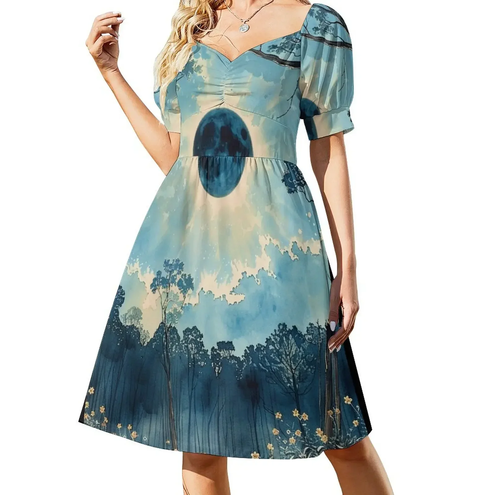Eclipse over Pine Woods in Watercolor Short-Sleeved Dress luxury evening dresses 2025 luxury dresses Dress
Eclipse over Pine Woods in Watercolor Short-Sleeved Dress luxury evening dresses 2025 luxury dresses Dress