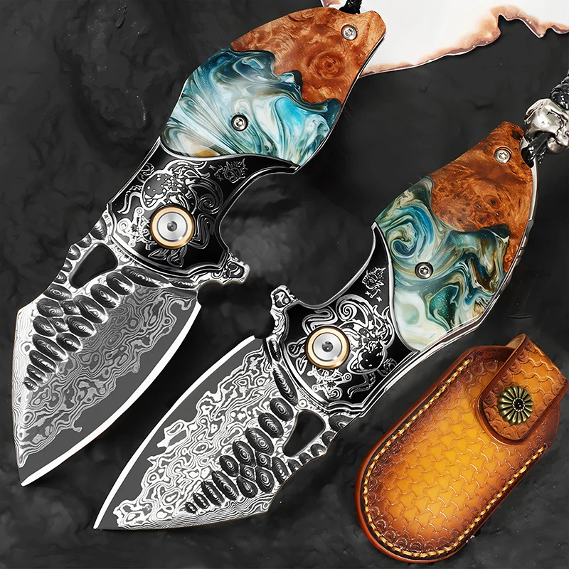 Men's and Women's EDC Folding Knife, Damascus Steel Pocket Knife, Suitable for Outdoor Survival Camping Knife, Jungle Exploratio
Men's and Women's EDC Folding Knife, Damascus Steel Pocket Knife, Suitable for Outdoor Survival Camping Knife, Jungle Exploratio