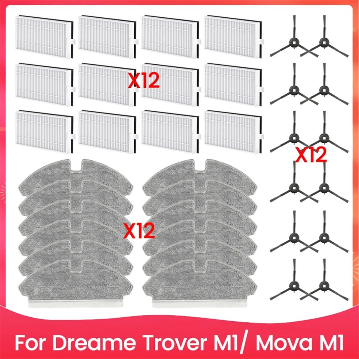 A76Z 36PCS Side Brush Mop Cloth and Filter Kit for M1 Trouver M1 Vacuum Cleaner Accessories Replacement Parts
A76Z 36PCS Side Brush Mop Cloth and Filter Kit for M1 Trouver M1 Vacuum Cleaner Accessories Replacement Parts