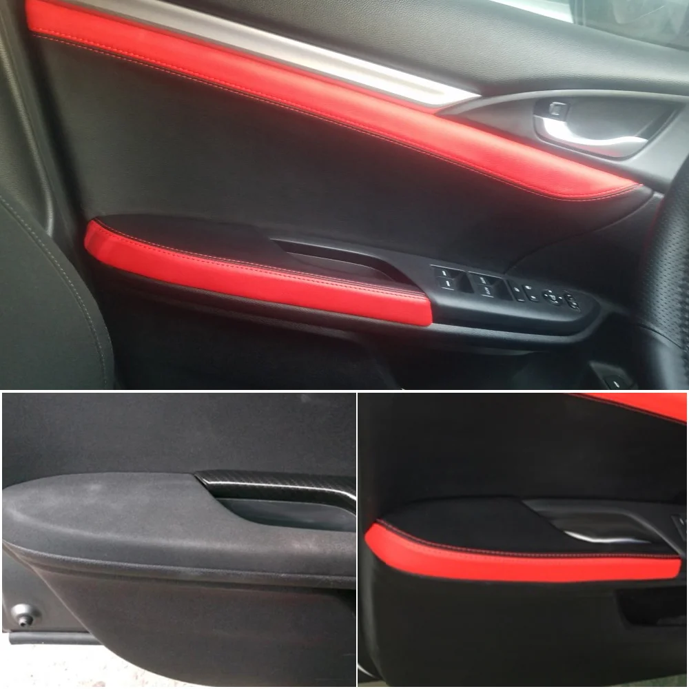 For Honda Civic 10th Gen 2016 2017 4pcs Microfiber Leather Door Handle Panels Armrest Cover Black with Red Edge
For Honda Civic 10th Gen 2016 2017 4pcs Microfiber Leather Door Handle Panels Armrest Cover Black with Red Edge