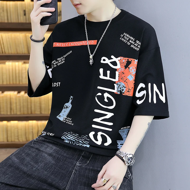 Casual Men's T-Shirts Fashion Printed 2025 Summer Short Sleeve Tops & Tees Youth High Streetwear Tshirt Clothing Pull On Tee
Casual Men's T-Shirts Fashion Printed 2025 Summer Short Sleeve Tops & Tees Youth High Streetwear Tshirt Clothing Pull On Tee