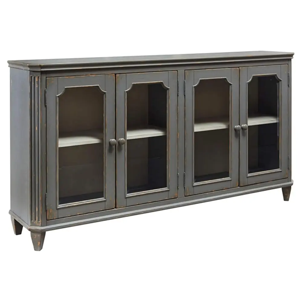 Mirimyn Vintage 68"" 4-Door Accent Cabinet With Mirrored Glass And 2 Adjustable Shelves, Gray
Mirimyn Vintage 68"" 4-Door Accent Cabinet With Mirrored Glass And 2 Adjustable Shelves, Gray