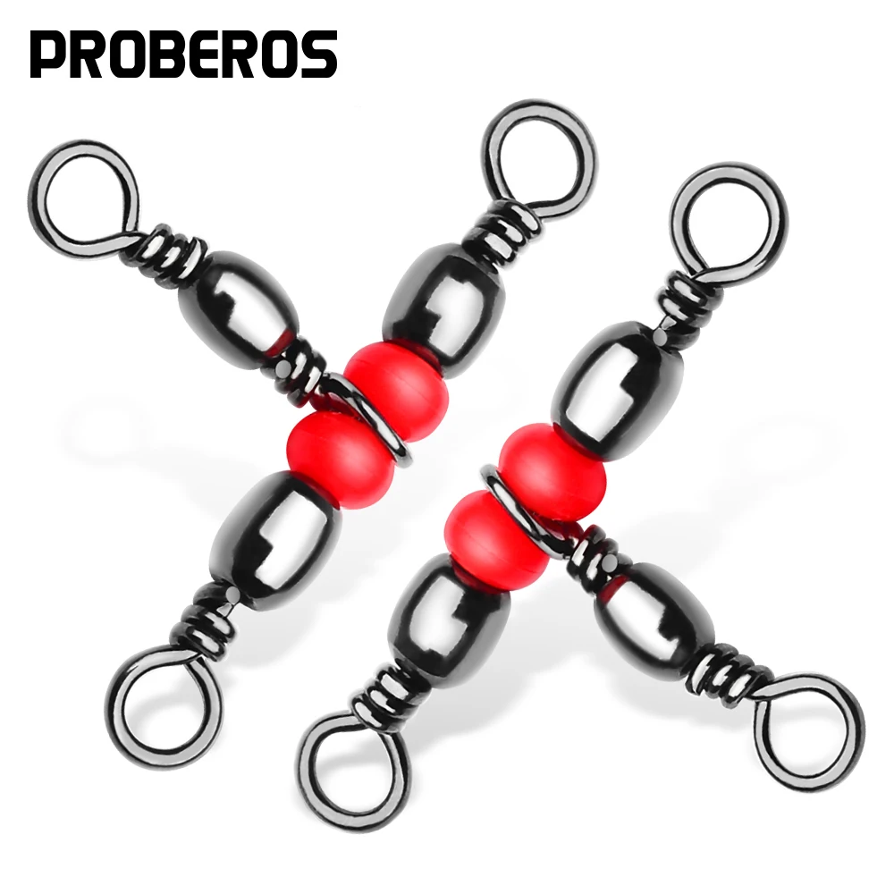 PROBEROS 50pcs Triple Swivel Cross Line Fishing Connector With Beads,Sizes 26-92 Lbs For Fishhook Lure Line Fishing Accessories
PROBEROS 50pcs Triple Swivel Cross Line Fishing Connector With Beads,Sizes 26-92 Lbs For Fishhook Lure Line Fishing Accessories