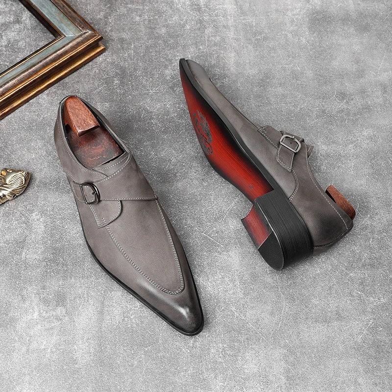 HKDQ Italian Slip On Men Dress Shoes Wedding Genuine Leather Men Oxford Shoes Monk Strap Black Grey Men Formal Loafers Men Suede
HKDQ Italian Slip On Men Dress Shoes Wedding Genuine Leather Men Oxford Shoes Monk Strap Black Grey Men Formal Loafers Men Suede