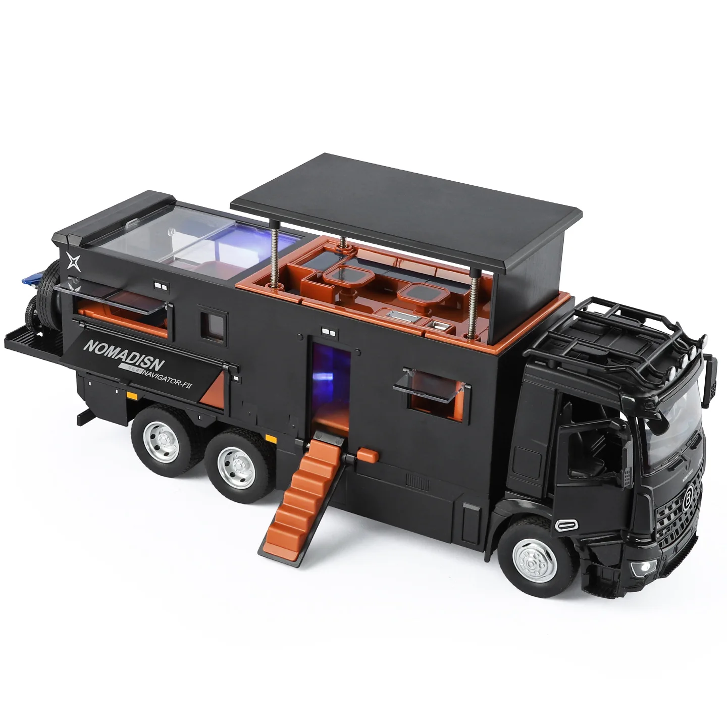 1:18 Nomadison Off Road RV Alloy Car Model Light Sound Gliding With Lifting Terrace Educational Collectible Toy Gift For Kids
1:18 Nomadison Off Road RV Alloy Car Model Light Sound Gliding With Lifting Terrace Educational Collectible Toy Gift For Kids