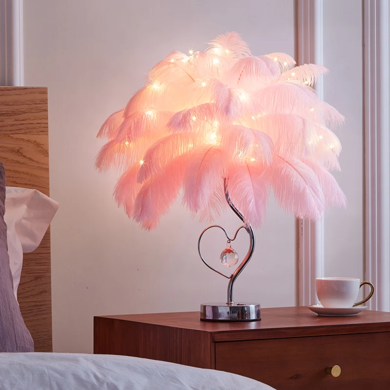 Nstagram Aesthetic Bedside Lamp with Feather Shade - Dimmable LED Night Light for Girls Bedroom, Romantic Boho Home Decor
Nstagram Aesthetic Bedside Lamp with Feather Shade - Dimmable LED Night Light for Girls Bedroom, Romantic Boho Home Decor