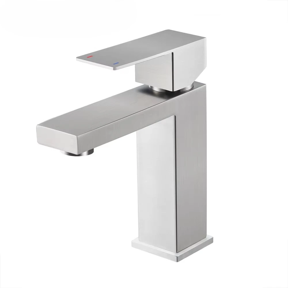 Single Handle Stainless Steel Brushed Nickel Bathroom square Sink Faucet
Single Handle Stainless Steel Brushed Nickel Bathroom square Sink Faucet