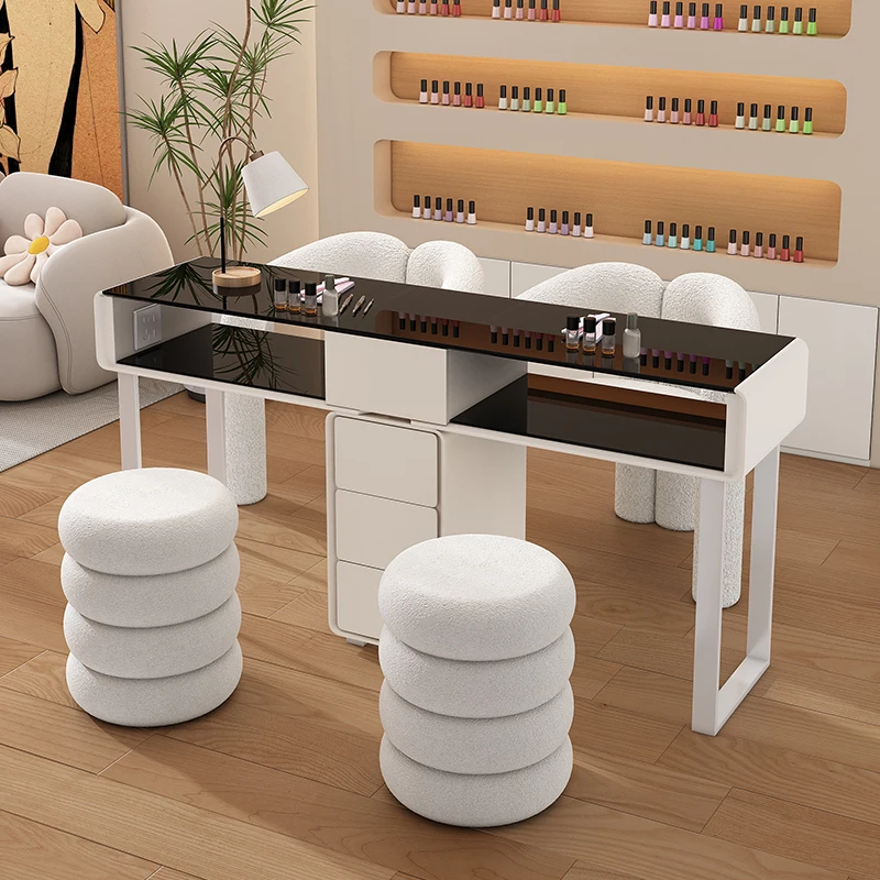 Square Makeup Nail Desk Aesthetic Light Luxury Mobile Clear Nail Desk Design Modern Simple Clear Wood Nageltisch Salon Furniture
Square Makeup Nail Desk Aesthetic Light Luxury Mobile Clear Nail Desk Design Modern Simple Clear Wood Nageltisch Salon Furniture