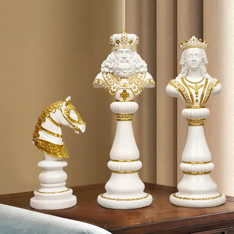 Resin Statue Chess Figurines King Queen Knight Chess Sculpture Ornaments Resin Chess Pieces Board Chessmen Modern Home Decor
Resin Statue Chess Figurines King Queen Knight Chess Sculpture Ornaments Resin Chess Pieces Board Chessmen Modern Home Decor