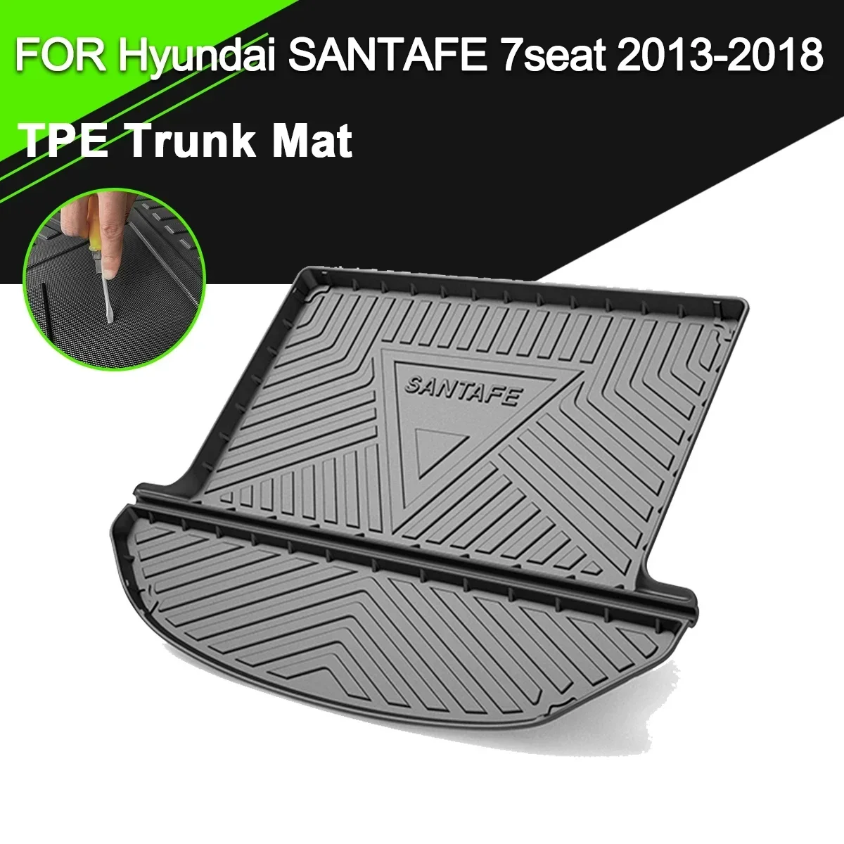 Коврик для крышки багажника автомобиля для Hyundai Santafe, 7-местный 2013-2018 TPE, водонепроницаемый нескользящий резиновый подкладка для груза, аксессуары
Коврик для крышки багажника автомобиля для Hyundai Santafe, 7-местный 2013-2018 TPE, водонепроницаемый нескользящий резиновый подкладка для груза, аксессуары