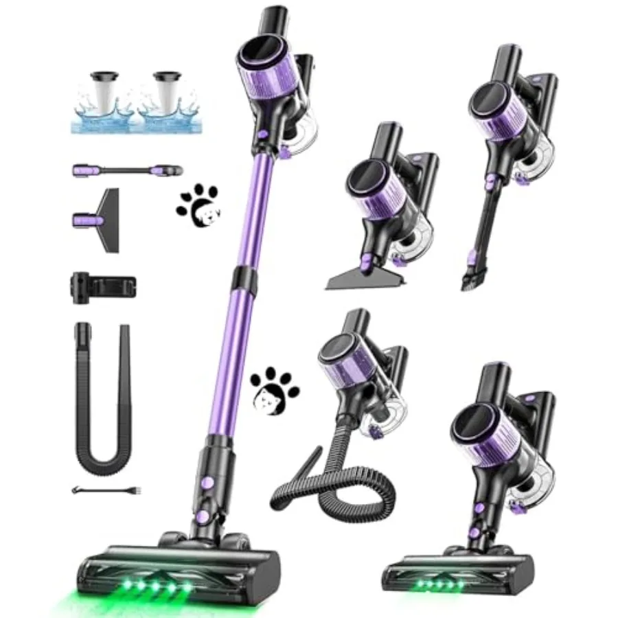 Cordless Vacuum Cleaner 10 in 1 Stick Vacuum with Powerful Suction Hose Green LED Light Anti-Tangle Brush Lightweight Rechargea
Cordless Vacuum Cleaner 10 in 1 Stick Vacuum with Powerful Suction Hose Green LED Light Anti-Tangle Brush Lightweight Rechargea