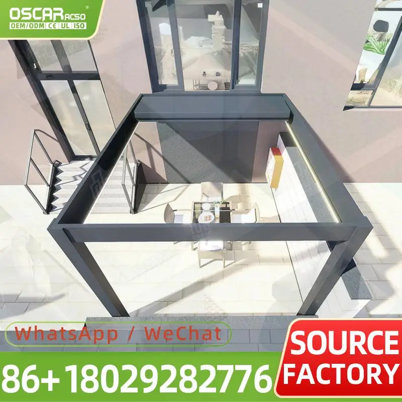 Automatic Louver Roof Bioclimatic Waterproof Pergola with Roller Shade Customized Outdoor Gazebo for Garden Patio Backyard pergo
Automatic Louver Roof Bioclimatic Waterproof Pergola with Roller Shade Customized Outdoor Gazebo for Garden Patio Backyard pergo