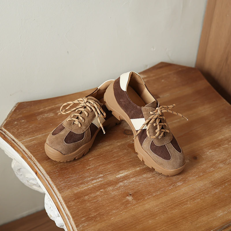 Cow Suede Leather Platform Sneakers Lace Up Casual Comfort Shoes Women‘s Chunky Sole Spring New Pastel Color Block Plus Size
Cow Suede Leather Platform Sneakers Lace Up Casual Comfort Shoes Women‘s Chunky Sole Spring New Pastel Color Block Plus Size