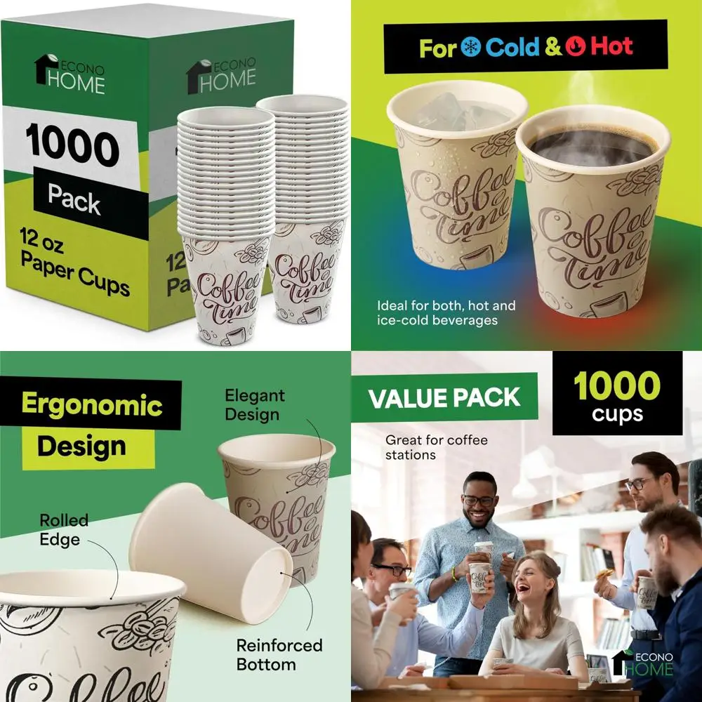 Одноразовые бумажные стаканчики на 12 унций для кофе, чая, холодных напитков, воды и сока — многоразовые стаканчики в упаковке 1000 шт.
Одноразовые бумажные стаканчики на 12 унций для кофе, чая, холодных напитков, воды и сока — многоразовые стаканчики в упаковке 1000 шт.